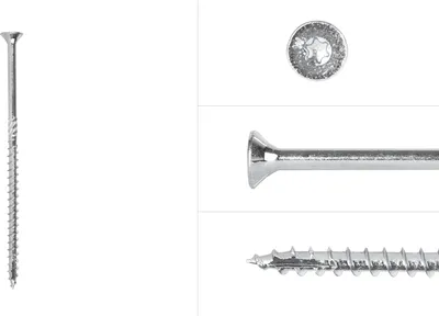 Produktbild von Spanplattenschrauben Verzinkt 5 x 110 mm Torx 25 Teilgewinde - Schachtel mit 200 Stück Schrauben