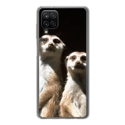 Produktbild von MuchoWow® Handyhülle Schutzhülle Hülle für Samsung Galaxy A12 Schwarz - Erdmännchen - Tiere Silikon Softcase Handy Hülle - Bild