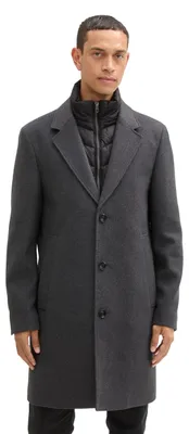 Produktbild von Tom Tailor Herren 2-in-1 Wollmantel mit Abnehmbarer Innenjacke, 30504 - Dark Ant