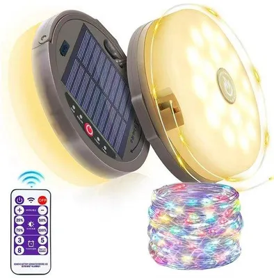 Produktbild von Kamperlamp, oprolbare lichtslinger, multifunktioneller oprolbare LED-Lichtslingerkabel, 8 Meter lang, farbig, mit Fernbedienung