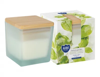 Immagine prodotto di Candela profumata in vetro con coperchio BISPOL Aura 26H Herb Garden