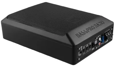 Produktbild von Unter-Sitz Auto Subwoofer - Aktiver Subwoofer - 12 V Endstufe - Frequenzbereich 20–200 Hz - 2,8 Ohm - Kompakte Bauform 28x20x7,5 cm - Schwarz