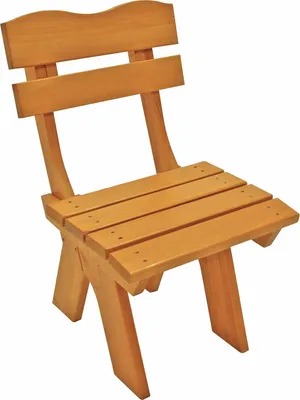 A wooden garden chair shown from a three-quarter angle against a white background.