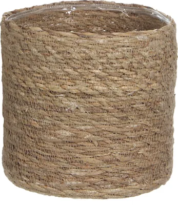 Produktbild von Mica Decorations Atlantic Pflanzenkorb - H18 x Ø18 cm - Seegras - Hellbraun