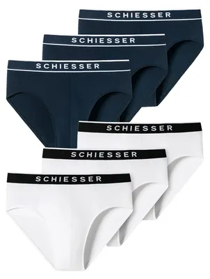 Produktbild von Herren Rioslip 6-Pack 95/5 Organic Baumwolle - weiss-navy - Größe M