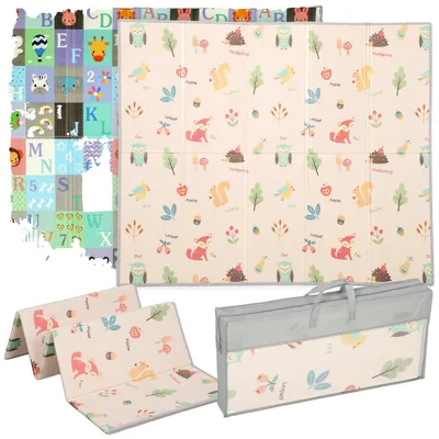 Image de Tapis de jeu pour bébé, imperméable, design réversible, multicolore, 150 x 180 x 1 cm