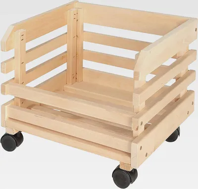 Produktbild von 3 Stapelkisten aus Naturholz massiv – Aufbewahrungskiste auf Rollen, Lagerkiste für Obst, Gemüse – Platzsparend, praktisch und vielseitig einsetzbar – 37 x 30 x 80 cm
