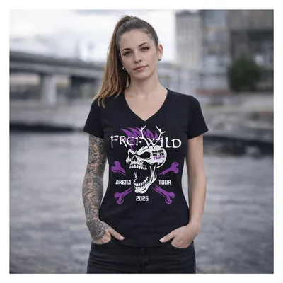 Produktbild von Frei.Wild - Immer unter Feuer - Tour-Girlie V-Neck (li/ws), KI-generiertes Bild