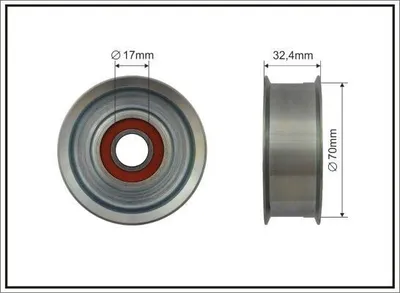 Produktbild von CAFFARO 500536 Spannrolle Keilrippenriemen 70mm für NISSAN 350 Z (Z33) für INFINITI QX70 SUV