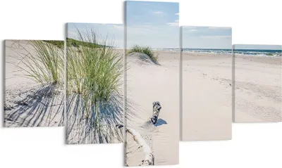 Produktbild von Bild auf Leinwand - Leinwandbild - 5 Teile - Mrzezyno Strand Meer - 125x70cm - Wand Bild - Wanddeko - Wandbilder - Leinwanddruck - Bilder - Wanddekoration - Leinwand bilder - Wandbild - EA125x70-4281