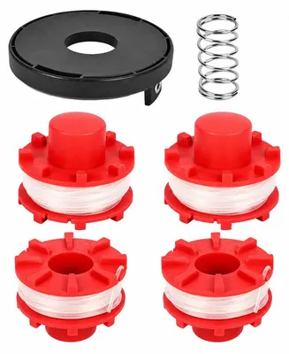 Produktbild von 4+1+1 Set Trimmerspule & Kappe kompatibel mit Einhell CE-CT36/30 3405096, 2,0 mm x 8 m Nylonfaden inkl. Feder