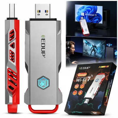 Zdjęcie produktu dla Adapter WiFi 7 EDUP EP-BE1679 BE6500 USB 3.0 6GHz Tri-Band WPA3 MLO 160MHz