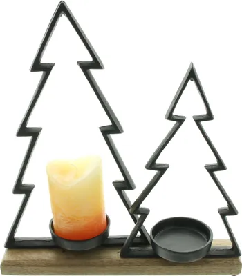Produktbild von Kerzenhalter Tannen Teelichthalter Kerze Tischdeko Kerzenständer