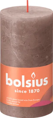 Produktbild von Bolsius Rustik Stumpenkerze Rustikale Taupe 130/68mm