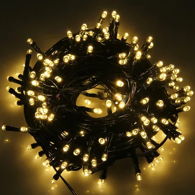 LED-Lichterkette 30 m, 300 LEDs warmweiß, IP44, 8 Modi
