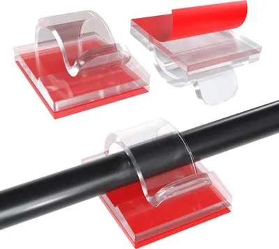 Produktbild von 60 Stk. Kabelhalter Selbstklebend – Kabelorganisator Kabelclips – Diameter 6,5mm