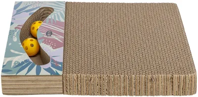 Produktbild von TRIXIE Kratzpappe mit Bällen, Katzenminze, 38 x 5 x 30 cm, weiß