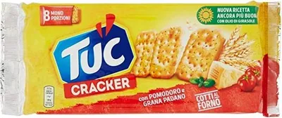 Produktbild von Tuc Cracker Pomodoro e Grana Padano Tomaten und Käse gebacken salziger Snack Salzgebäck Knabberartikel 250g