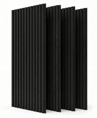 Immagine prodotto di STEGU Linea Acoustic PROline Set da 4 pannelli acustici 120x60,5 cm con lamelle in legno, MDF nero