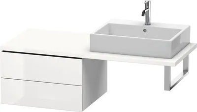 Produktbild von Konsolenunterschrank L-CUBE 400x620x547mm weiß hochglanz weiß hochglanz