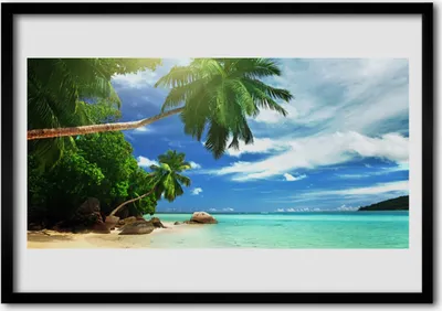 Produktbild von Bild 100x70 MDF-Rahmen Wandkunst Palm Beach Sea Landschaft