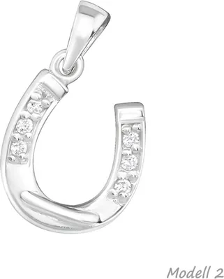 Produktbild von Kinderkette Silber 925 Kette: Hufeisen Glücksbringer Halskette für Mädchen Modell 2