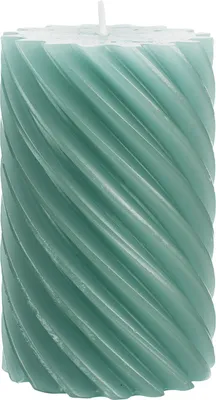 Produktbild von Stumpenkerze aus Paraffin, gedreht, Smaragd, 110/70 mm, WENZEL, Brenndauer ca. 51h, Spiralkerze