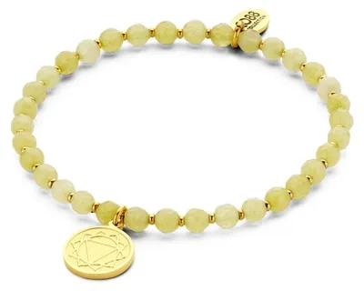Produktbild von CO88 Collection Chakra 8CB-90219 Stretcharmband mit Stahlelementen – Solarplexus-Chakra – Jade-Naturstein 4 mm – Einheitsgröße – Gelb