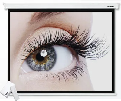 Produktbild von 4:3 reflecta CrystalLine Heimkino Beamer Motorleinwand 160 x 129 (156x117)cm (87690) / Gehäuselänge 187 cm / / FULL HD / 3D / 4K / HDTV / inkl. FB