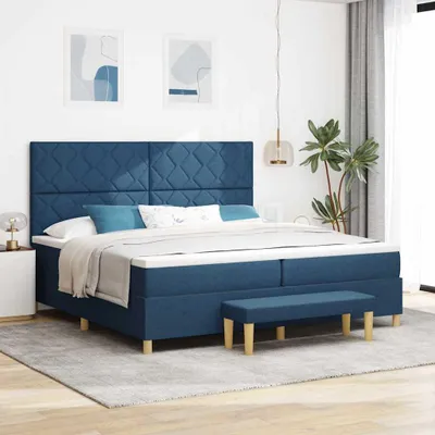 Produktbild von Möbel Boxspringbett mit Matratze mit Kopfteil Blau 200 x 200 cm Stoff - Klassische Betten 3344407