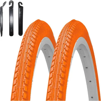 Immagine prodotto di 2 x Kenda K-142 pneumatico per bicicletta Pneumatico per bicicletta arancione 40-635 (28 x 1 1/2) incl. leva per pneumatico