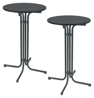 Produktbild von 2x Stehtisch klappbar Ø 70 cm Höhe 110 cm Stahl Gastrotisch Partytisch Bistrotisch in Anthrazit
