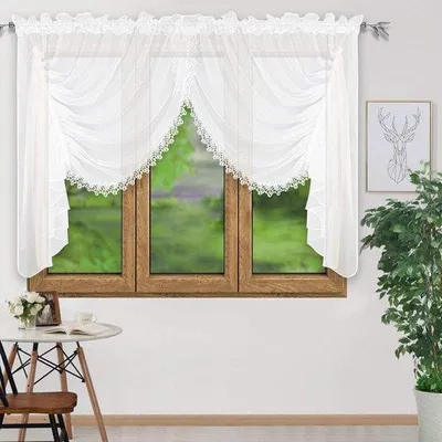 Productafbeelding van Famanu voile raamdecoratie - modern en compact - wit - 150 x 400 cm