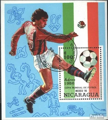 Produktbild von Briefmarken Nicaragua 1986 Mi Block167 (kompl.Ausg.) gestempelt Fußball-WM 86, Mexiko