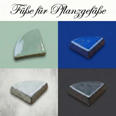 Produktbild von Teramico 20 x Füße für Pflanzgefäße Royal Blau Keramik 9cm