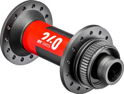 Image de Moyeu avant DT Swiss '240 MTB DB', 110 mm / 15 mm TA Boost, CL, 32 trous, noir/rouge