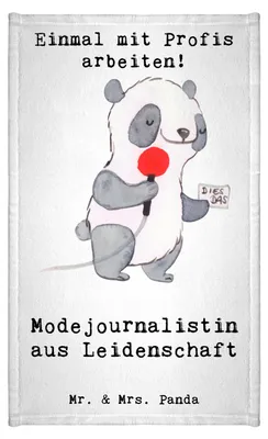 Produktbild von Mr. & Mrs. Panda Handtuch Modejournalistin Leidenschaft - Weiß - Geschenk, Ausbildung, Studium, Spruch, Frotteetuch, Klein, Lustig, Mini-Handtuch, baumwolle, badezimmer