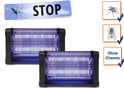 Produktbild von 2er Set elektrische Stechmückenfallen, 360° Insektenvernichter mit UV Licht 80m²