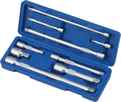 Produktbild von 9 x Kipp-Verlängerungen-Satz,1/4" + 3/8" + 1/2"-Antrieb Ratschenverlängerung Set