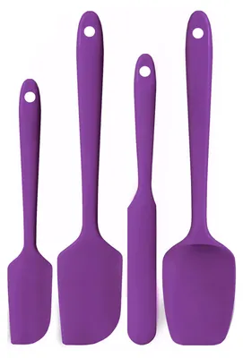 Produktbild von 4-teiliges Silikonspatel-Set, lebensmittelecht, ergonomische Griffe, hitzebeständige Küchenutensilien zum Kochen, Backen, Rühren, Abschaben und Servieren