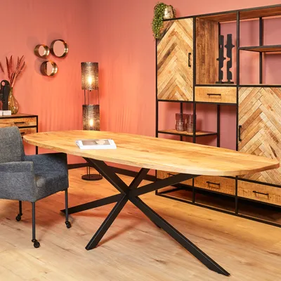 Productafbeelding van StarFurn Eettafel Elegance Deens Ovaal Naturel 240x110cm