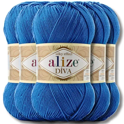 Immagine prodotto di Alize 5 x 100 g Diva Lana, tinta unita, uncinetto, lavoro a maglia (132)