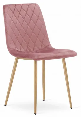 Imagen del producto de Silla Turin de Terciopelo Rosa con Patas Efecto Madera