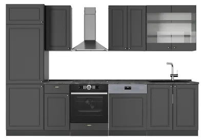 Produktbild von Küchenzeile Vicco Fame-Line Anthrazit-Gold Landhaus 300 cm , AP Anthrazit, Model 57209