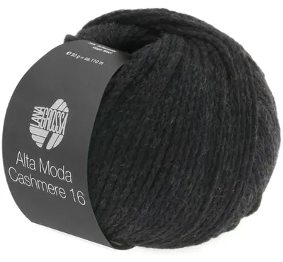 Immagine prodotto di Lana Grossa ALTA MODA Cashmere 16 50 g filato super morbido in Lana extra fine con cashmere 110 m colore 015 - Nero