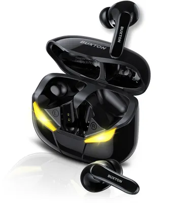 Obrázek produktu pro BUXTON BTW 6600 Black TWS Herní sluchátka, Bluetooth 5.0, dosah až 10m, IPX4, herní mód, ENC, hlasoví asistenti, ovládání hlasitosti a hudby, poslech až 5h, s pouzdrem až 20h