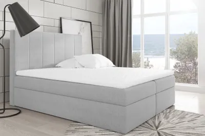 Produktbild von Boxspringbett BOLLO , Pocket Matraze Topper , 160 x 200 cm , ( Hellgrau - Inari 91 )