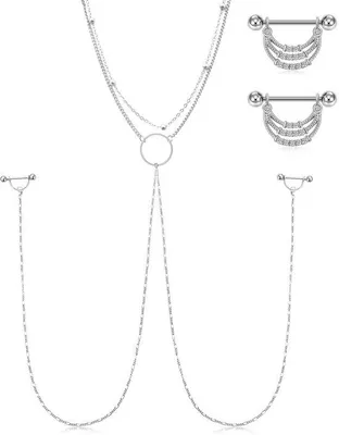 Produktbild von Solidchoice – 14G Nipple Bar Ringe aus chirurgischem Stahl für Piercings