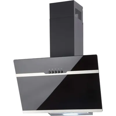 Produktbild von PKM S23-60 ABPX Kopffreihaube, 60 cm breit, 258 m³/h, Abluft und Umluft, 3 Leistungsstufen, Randabsaugungstechnik, schwarz mit Edelstahlapplikation