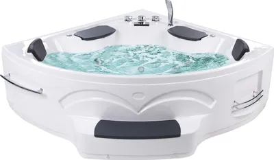 Obrázek produktu pro BELIANI Rohová vířivka bílá ABS 211 x 150 cm trojúhelníková hydromasážní trysky LED osvětlení moderní koupelna
